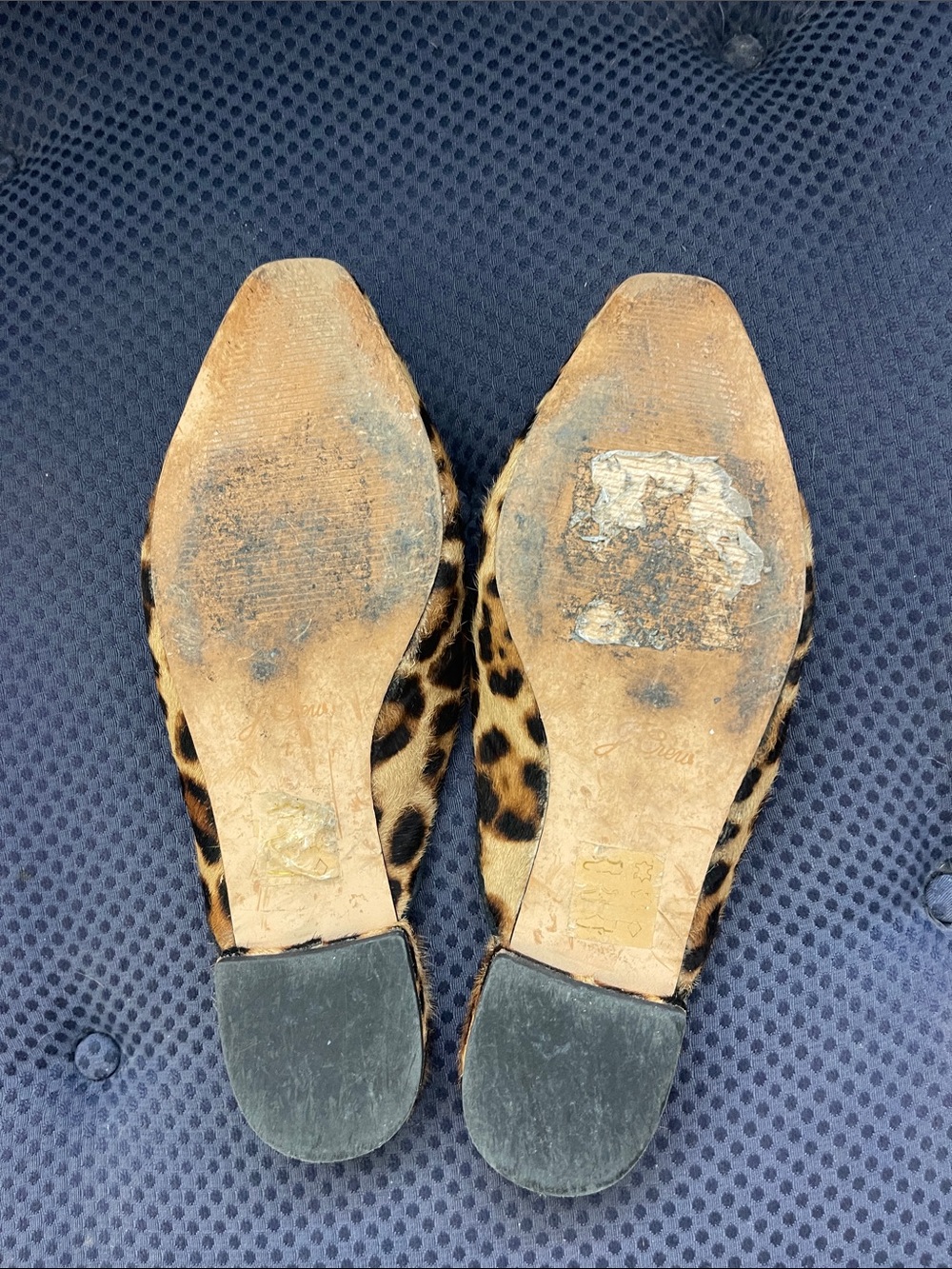 Leopard Print Women’s Slip-On Flats - Tan/Black. Jcrew - Picture 3 of 4